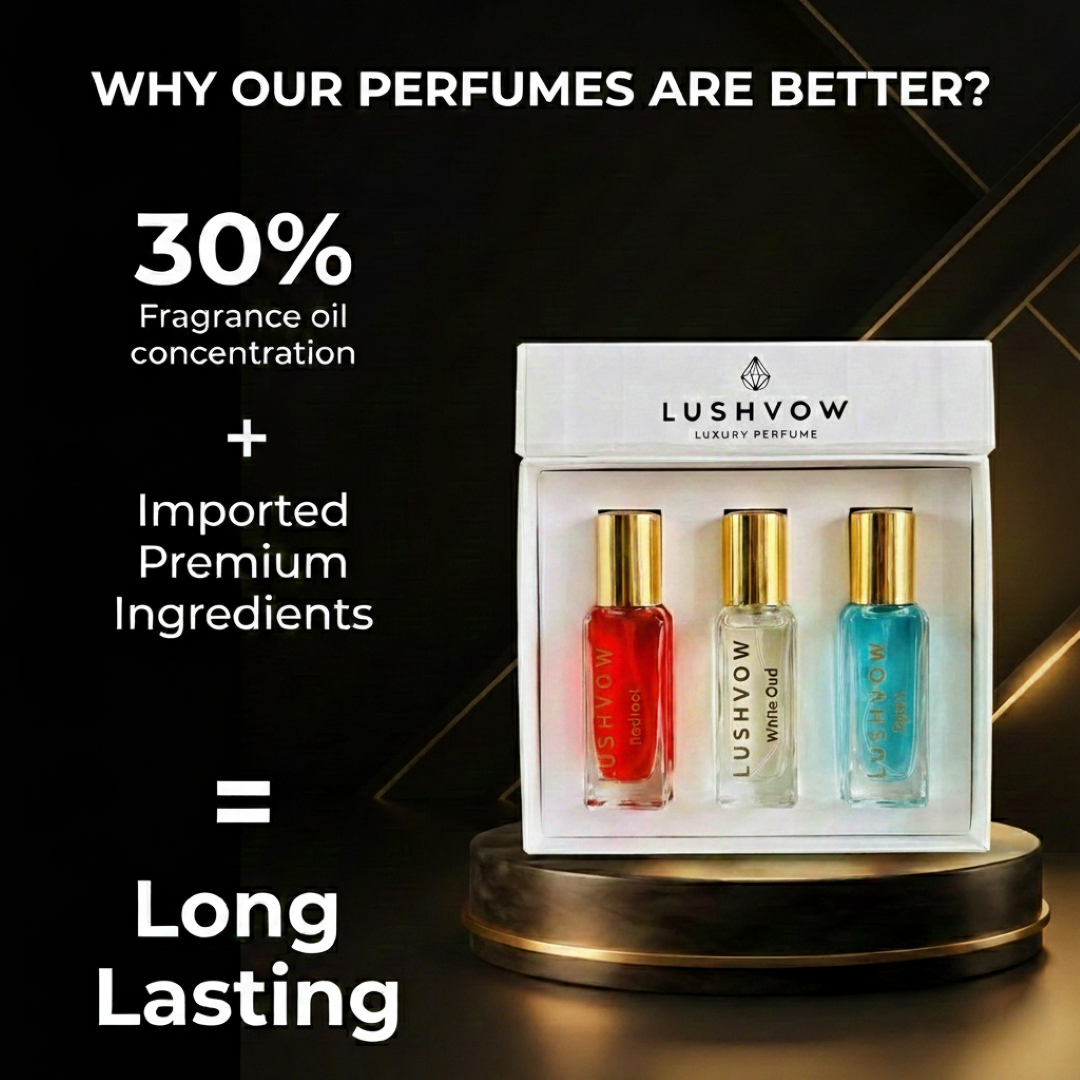 Lushvow Unisex Perfume Trial Combo Pack – Redroot, White Oud & Sport (3 × 20ml | 30% Oil) - Image 8